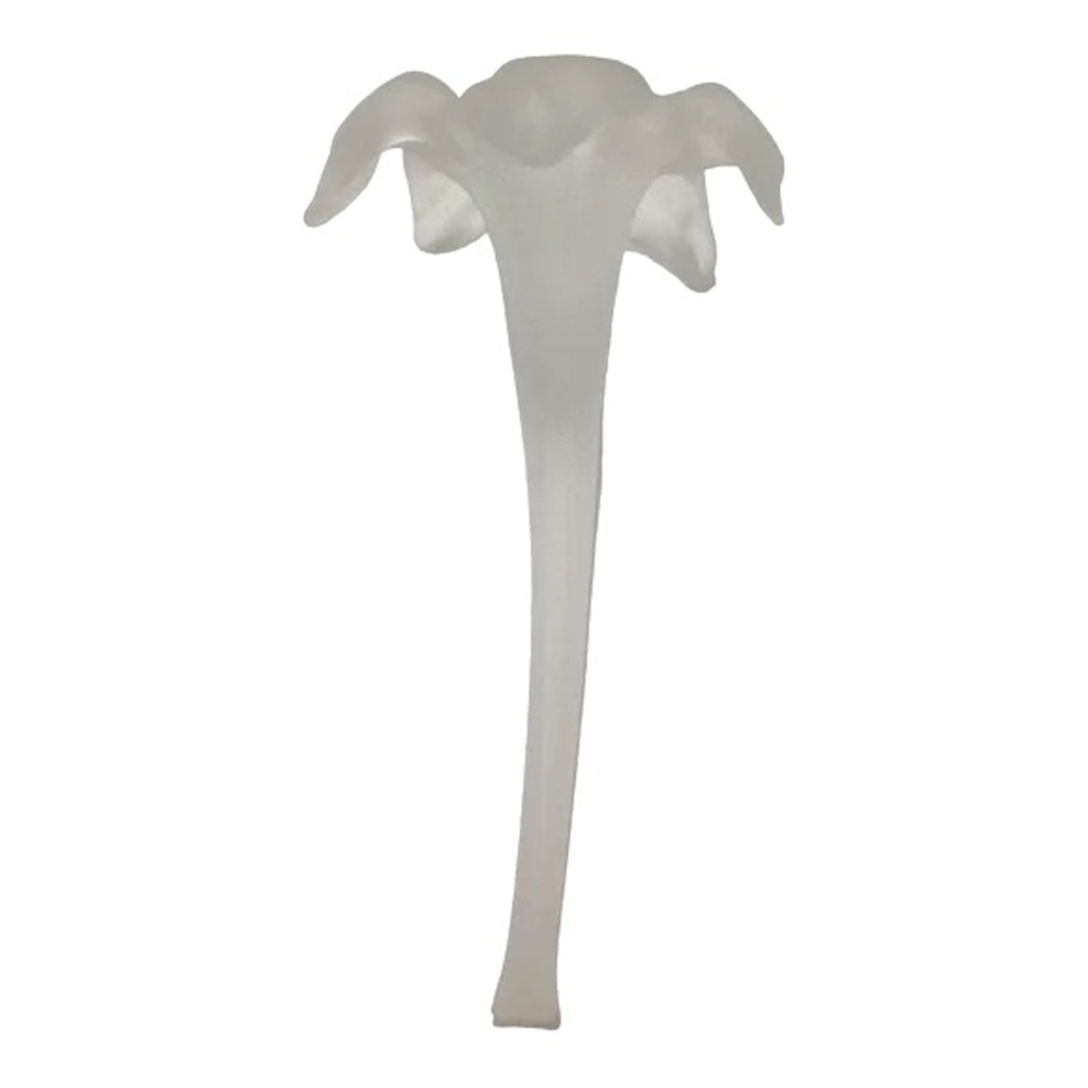 Frosted White Satin Art Glass Trumpet Horn Lily Epergne Flower Holder Bud Vase - Picture 13 of 16